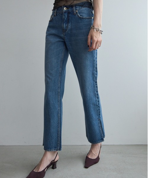 JOSE MOON(ジョゼムーン)の「SLIT LEG DENIM/スリットレッグデニム(デニムパンツ・レディース・ブルー・34/36/38)」の5枚目の写真