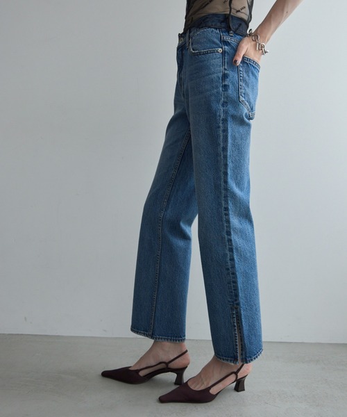 JOSE MOON(ジョゼムーン)の「SLIT LEG DENIM/スリットレッグデニム(デニムパンツ・レディース・ブルー・34/36/38)」の6枚目の写真