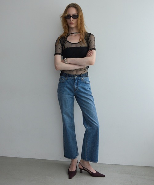 JOSE MOON(ジョゼムーン)の「SLIT LEG DENIM/スリットレッグデニム(デニムパンツ・レディース・ブルー・34/36/38)」の10枚目の写真