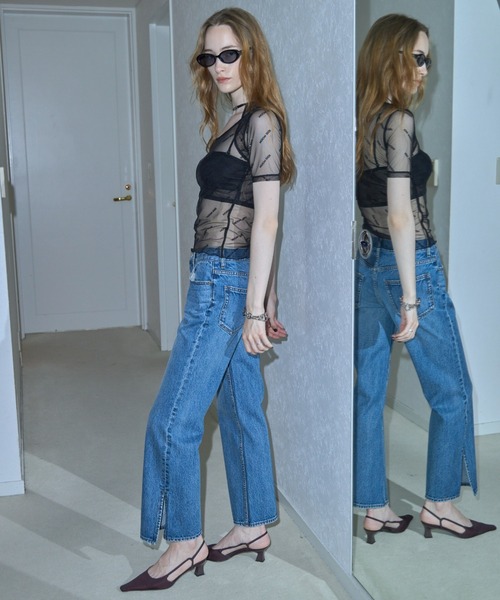 JOSE MOON(ジョゼムーン)の「SLIT LEG DENIM/スリットレッグデニム(デニムパンツ・レディース・ブルー・34/36/38)」の14枚目の写真