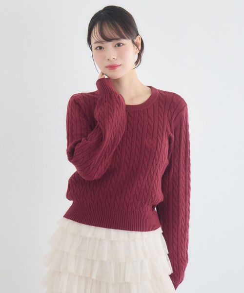 ems excite(エムズエキサイト)の「ラメ混ケーブルNTPO(ニット/セーター・レディース・ダークブルー/レッド系1/ダークグレー/ブラウン・FREE)」の10枚目の写真