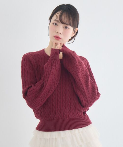 ems excite(エムズエキサイト)の「ラメ混ケーブルNTPO(ニット/セーター・レディース・ダークブルー/レッド系1/ダークグレー/ブラウン・FREE)」の11枚目の写真