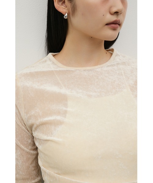 STYLEMIXER(スタイルミキサー)の「クラッシュベロアロンT(Tシャツ/カットソー・レディース・アイボリー/カーキ/ブラウン・FREE)」の17枚目の写真