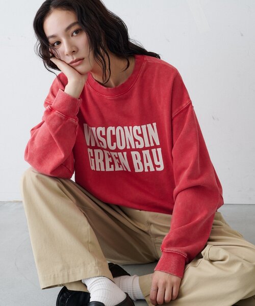 CIAOPANIC TYPY(チャオパニックティピー)の「【ZOZO限定】【UNISEX】アシッドウォッシュ裏毛加工スウェット(スウェット・レディース・ブラック/レッド/ブラウン/グレー/イエロー/サックスブルー/インディゴブルー/ネイビー・MEDIUM/LARGE)」の8枚目の写真
