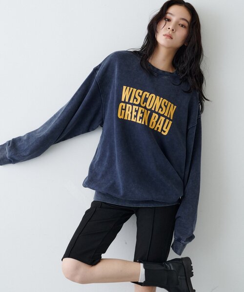 CIAOPANIC TYPY(チャオパニックティピー)の「【ZOZO限定】【UNISEX】アシッドウォッシュ裏毛加工スウェット(スウェット・レディース・ブラック/レッド/ブラウン/グレー/イエロー/サックスブルー/インディゴブルー/ネイビー・MEDIUM/LARGE)」の6枚目の写真