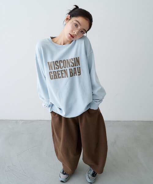 CIAOPANIC TYPY(チャオパニックティピー)の「【ZOZO限定】【UNISEX】アシッドウォッシュ裏毛加工スウェット(スウェット・レディース・ブラック/レッド/ブラウン/グレー/イエロー/サックスブルー/インディゴブルー/ネイビー・MEDIUM/LARGE)」の10枚目の写真