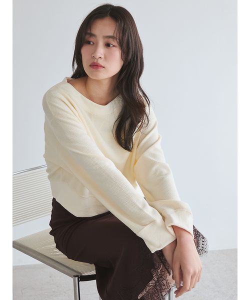Mila Owen(ミラオーウェン)の「マルチウェイサーマルオフショルカットソー(Tシャツ/カットソー・レディース・アイボリー/グレー/ライトピンク/その他・F)」の20枚目の写真