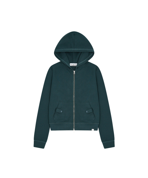 TUOMIO（トゥオミオ）の「SLIM FIT STITCH HOODED ZIP-UP [TEAL]（パーカー・レディース・その他・1/2）」の4枚目の写真