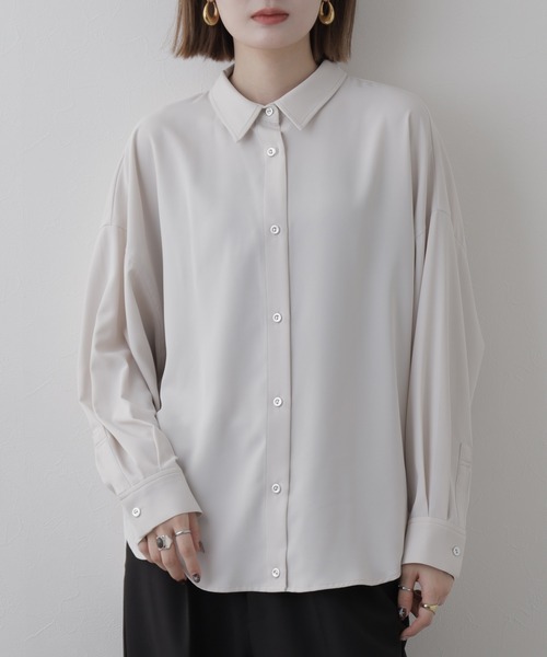 EGLANTINE(エグランティーヌ)の「EGLANTINE ポリエステル無地ブラウス 長袖(シャツ/ブラウス・レディース・グレイッシュベージュ・38)」の20枚目の写真