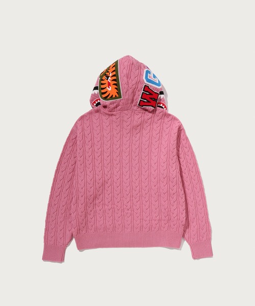 A BATHING APE（アベイシングエイプ）の「CABLE KNIT SHARK RELAXED FIT FULL ZIP HOODIE（ニット/セーター・メンズ・ブラック/ピンク/アイボリー・MEDIUM/SMALL/X-LARGE/LARGE）」の9枚目の写真