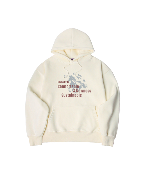 NUHABIT（ニューハビット）の「N/H NEWNESS オーバーサイズ 裏起毛 フードパーカー (GOH4-6NH1377)（パーカー・メンズ・ブラック/ホワイト/ネイビー/ライトグレー/チャコールグレー/アイボリー・MEDIUM/LARGE/X-LARGE）」の11枚目の写真