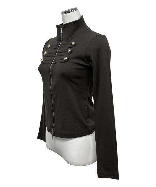 FOLLOWIN(フォロウィン)の「【3COLOR】ナポレオンボタンハイネックジップブルゾン(ブルゾン・レディース・ブラック/ホワイト/チャコールグレー・FREE)」の11枚目の写真
