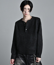 ADRER(�A�h���[)��Premium Fuwamochi Henley Neck Knit / �v���~�A�� �ӂ���� �w�����[�l�b�N �j�b�g(�j�b�g/�Z�[�^�[)