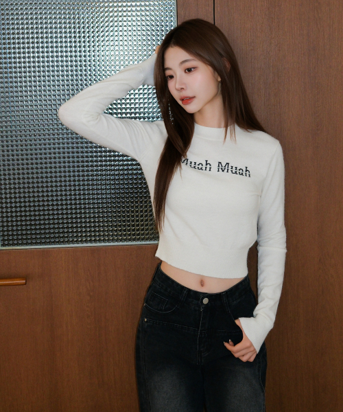 muahmuah（ムーアムーア）の「エンブロイダリー モックネック ニット [アイボリー]（ニット/セーター・レディース・その他・FREE）」の9枚目の写真