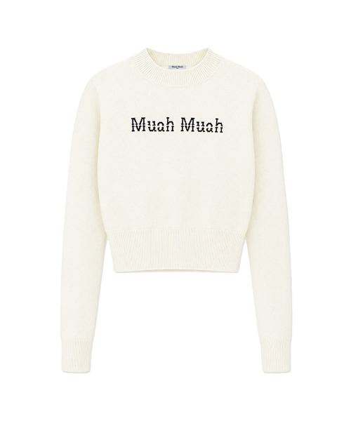 muahmuah（ムーアムーア）の「エンブロイダリー モックネック ニット [アイボリー]（ニット/セーター・レディース・その他・FREE）」の11枚目の写真