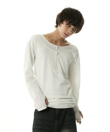 MUU STUDIO（ムースタジオ）の「【MUU STUDIO】 High-Gauge Layered Henley Neck Knit / ハイゲージレイヤードヘンリーネックニット（ニット/セーター）」