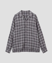 YLEVE / BRUSHED RAYON CHECK OPEN/COLLAR SHIRT