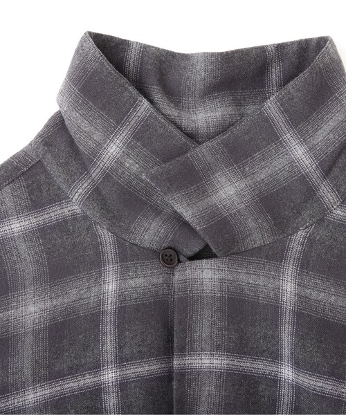 YLEVE(イレーヴ)の「YLEVE / BRUSHED RAYON CHECK OPEN/COLLAR SHIRT(シャツ/ブラウス・レディース・グレー系その他・1/0)」の3枚目の写真