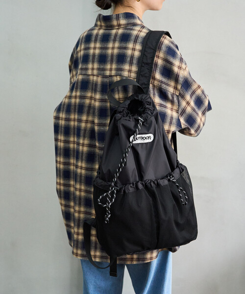 FREAK'S STORE(フリークスストア)の「限定展開 OUTDOOR PRODUCTS/アウトドアプロダクツ メッシュ アウト ポケット リュックサック(バックパック/リュック・レディース・グレー/ベージュ/ブラック・ONE SIZE)」の16枚目の写真
