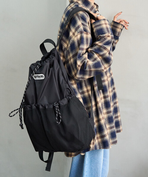 FREAK'S STORE(フリークスストア)の「限定展開 OUTDOOR PRODUCTS/アウトドアプロダクツ メッシュ アウト ポケット リュックサック(バックパック/リュック・レディース・グレー/ベージュ/ブラック・ONE SIZE)」の17枚目の写真