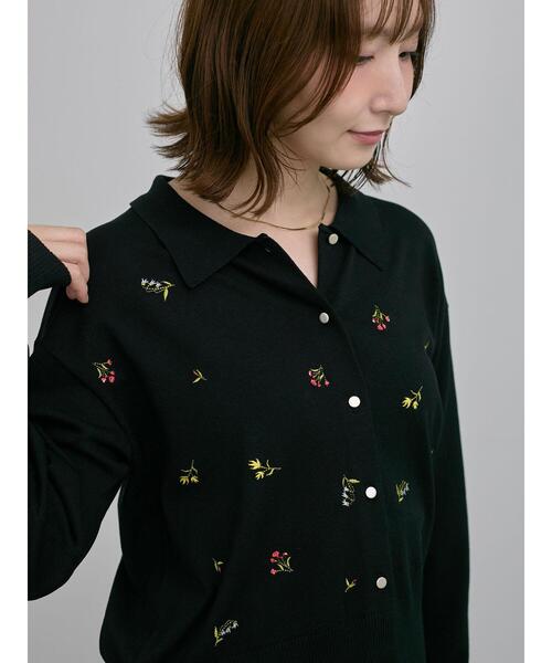 Te chichi(テチチ)の「ポロカラー刺繍ロングスリーブニット(ニット/セーター・レディース・グレー/オフホワイト/ブラック・F)」の19枚目の写真