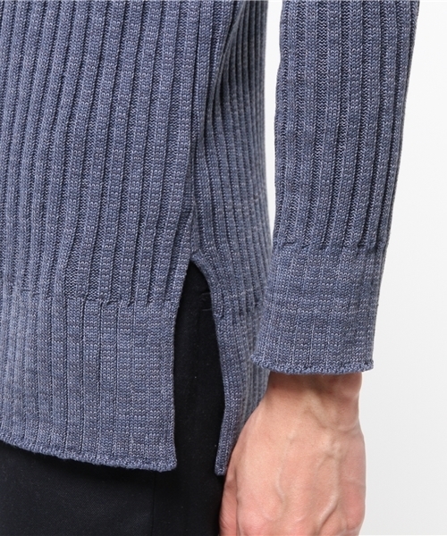 STUDIOUS（ステュディオス）の「オーバーサイズワイドリブクルーネックニット（ニット/セーター・メンズ・オフホワイト/ベージュ/ブルー・3/1/2）」の7枚目の写真