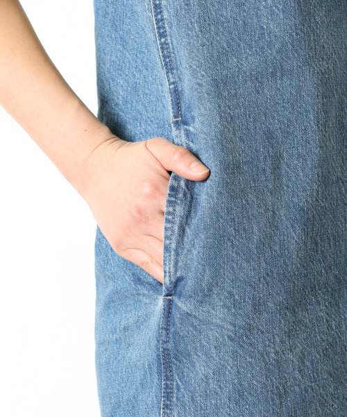 DouDou（ドゥドゥ）の「【DouDou】デニム配色ワンピース（ワンピース・レディース・インディゴブルー/ブルー系その他・FREE）」の9枚目の写真