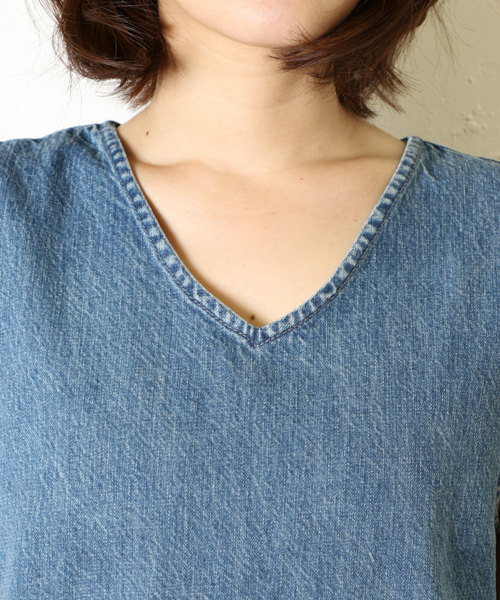 DouDou（ドゥドゥ）の「【DouDou】デニム配色ワンピース（ワンピース・レディース・インディゴブルー/ブルー系その他・FREE）」の10枚目の写真