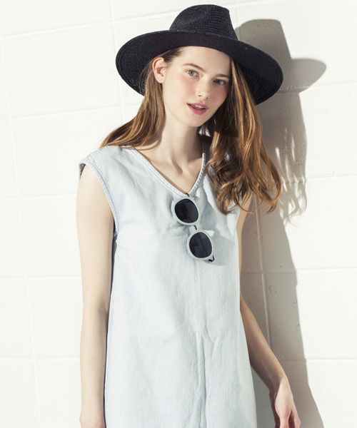 DouDou（ドゥドゥ）の「【DouDou】デニム配色ワンピース（ワンピース・レディース・インディゴブルー/ブルー系その他・FREE）」の7枚目の写真