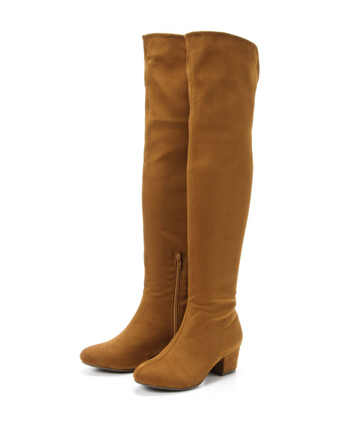 Newlyme(ニューリーミー)の「5cmローヒール楽チンニーハイブーツ(ブーツ・レディース・ダークブラウン/キャメル/クリアブラック/モカ/ブラック系その他3/ブラック/ネイビー/ブラック系その他2/ブラウン系その他/ボルドー/ブラック系その他・23.5cm/23cm/24cm/24.5cm/22cm/22.5cm/25cm/25.5cm/26cm)」の10枚目の写真