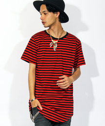 ８(eight) | ボーダー 半袖Tシャツ ロング丈  (Tシャツ/カットソー)