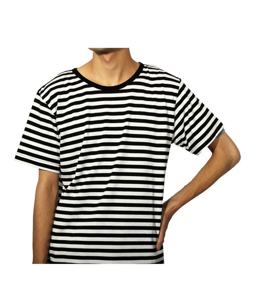 ８(eight)（エイト）の「ボーダー 半袖Tシャツ ロング丈  （Tシャツ/カットソー・メンズ・レッド/グレー/ホワイト・LARGE/X-LARGE/MEDIUM）」の5枚目の写真