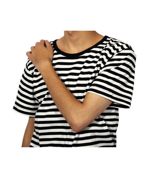 ８(eight)（エイト）の「ボーダー 半袖Tシャツ ロング丈  （Tシャツ/カットソー・メンズ・レッド/グレー/ホワイト・LARGE/X-LARGE/MEDIUM）」の6枚目の写真