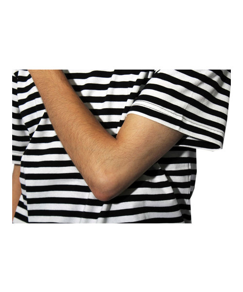 ８(eight)（エイト）の「ボーダー 半袖Tシャツ ロング丈  （Tシャツ/カットソー・メンズ・レッド/グレー/ホワイト・LARGE/X-LARGE/MEDIUM）」の7枚目の写真