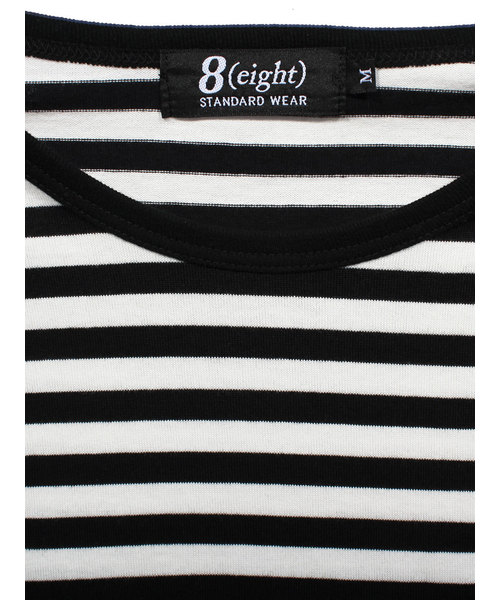 ８(eight)（エイト）の「ボーダー 半袖Tシャツ ロング丈  （Tシャツ/カットソー・メンズ・レッド/グレー/ホワイト・LARGE/X-LARGE/MEDIUM）」の11枚目の写真