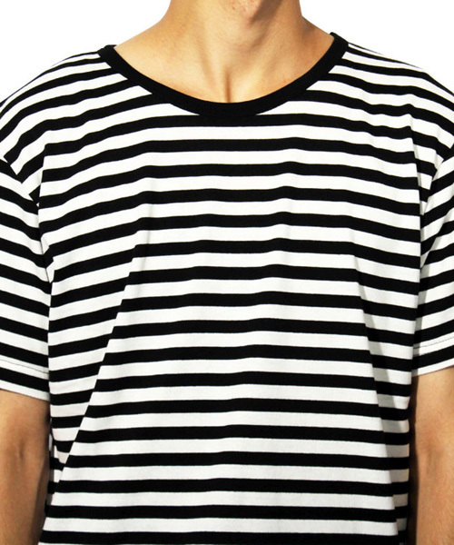 ８(eight)（エイト）の「ボーダー 半袖Tシャツ ロング丈  （Tシャツ/カットソー・メンズ・レッド/グレー/ホワイト・LARGE/X-LARGE/MEDIUM）」の21枚目の写真