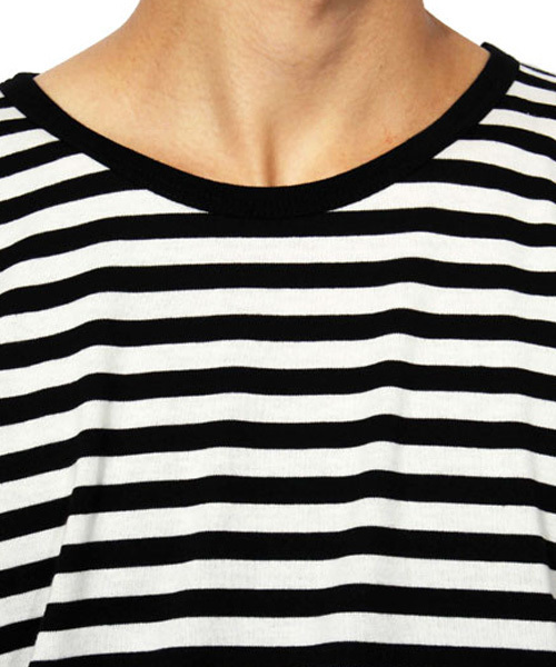 ８(eight)（エイト）の「ボーダー 半袖Tシャツ ロング丈  （Tシャツ/カットソー・メンズ・レッド/グレー/ホワイト・LARGE/X-LARGE/MEDIUM）」の22枚目の写真