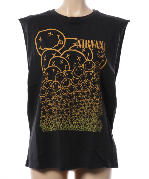 Denime(ドゥニーム)の「プリントタンクトップ-Nirvana/ニルヴァーナ- A(タンクトップ・レディース・ホワイト/ブラック・SMALL)」の7枚目の写真