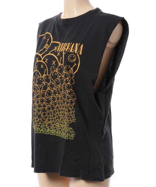 Denime(ドゥニーム)の「プリントタンクトップ-Nirvana/ニルヴァーナ- A(タンクトップ・レディース・ホワイト/ブラック・SMALL)」の8枚目の写真