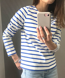 KOBE LETTUCE | ボーダー・無地　コットン100％長袖ベーシックカットソーロンTトップス(Tシャツ/カットソー)