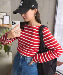 shishikui BLT ボーダー　ロンT レッド MINEDENIM - Hazy Border L/S T-SH （RPT） ロングスリーブ ボーダーT