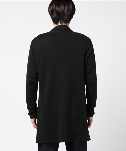 VENCEEXCHANGE（ヴァンスエクスチェンジ）の「ハーフミラノロングニットガウン           （カーディガン/ボレロ・メンズ・ブラック/グレー・MEDIUM）」の4枚目の写真