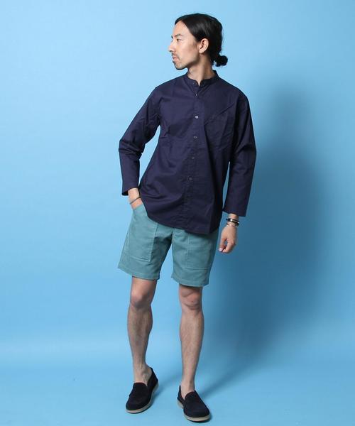 coen(コーエン)の「ダンプバンドカラー9分袖シャツ(シャツ/ブラウス・メンズ・ネイビー/ホワイト・X-LARGE/LARGE/MEDIUM/SMALL)」の12枚目の写真