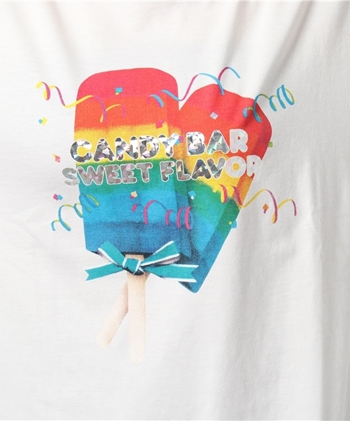 Candy Stripper(キャンディストリッパー)の「CANDY BAR TEE ONE-PIECE(Tシャツ/カットソー・レディース・ピンク/ミント/ブラック/オフホワイト・2)」の10枚目の写真