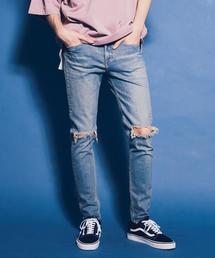 MONKEY TIME | ＜monkey time＞ DISTRESD S/SLV DENIM SKINNY PANTS/デニムパンツ(デニムパンツ)