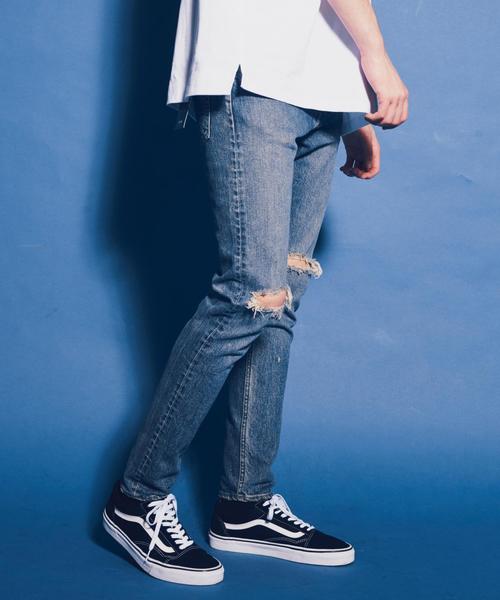 MONKEY TIME（モンキータイム）の「＜monkey time＞ DISTRESD S/SLV DENIM SKINNY PANTS/デニムパンツ ◆（デニムパンツ・メンズ・ターコイズブルー/コバルトブルー・SMALL/X-LARGE/LARGE/MEDIUM）」の10枚目の写真