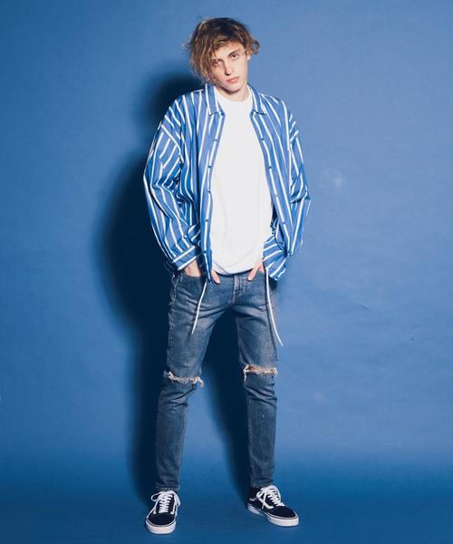 MONKEY TIME（モンキータイム）の「＜monkey time＞ DISTRESD S/SLV DENIM SKINNY PANTS/デニムパンツ ◆（デニムパンツ・メンズ・ターコイズブルー/コバルトブルー・SMALL/X-LARGE/LARGE/MEDIUM）」の11枚目の写真