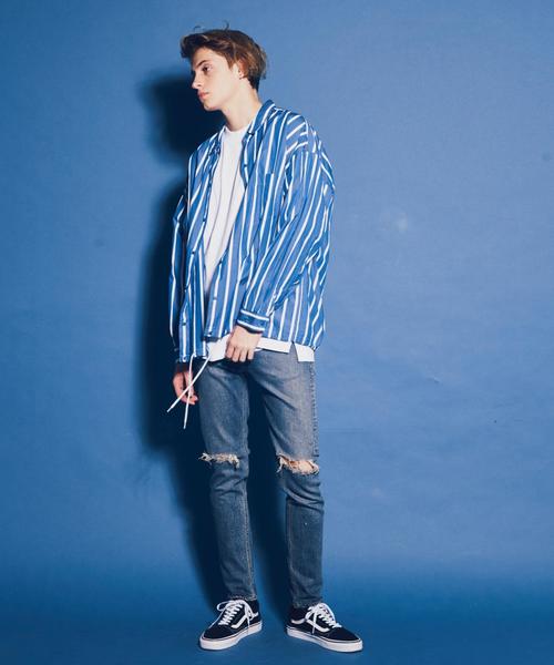 MONKEY TIME（モンキータイム）の「＜monkey time＞ DISTRESD S/SLV DENIM SKINNY PANTS/デニムパンツ ◆（デニムパンツ・メンズ・ターコイズブルー/コバルトブルー・SMALL/X-LARGE/LARGE/MEDIUM）」の12枚目の写真