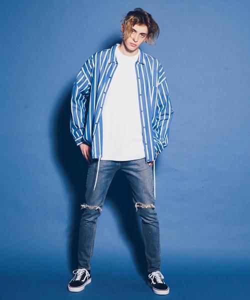 MONKEY TIME（モンキータイム）の「＜monkey time＞ DISTRESD S/SLV DENIM SKINNY PANTS/デニムパンツ ◆（デニムパンツ・メンズ・ターコイズブルー/コバルトブルー・SMALL/X-LARGE/LARGE/MEDIUM）」の3枚目の写真