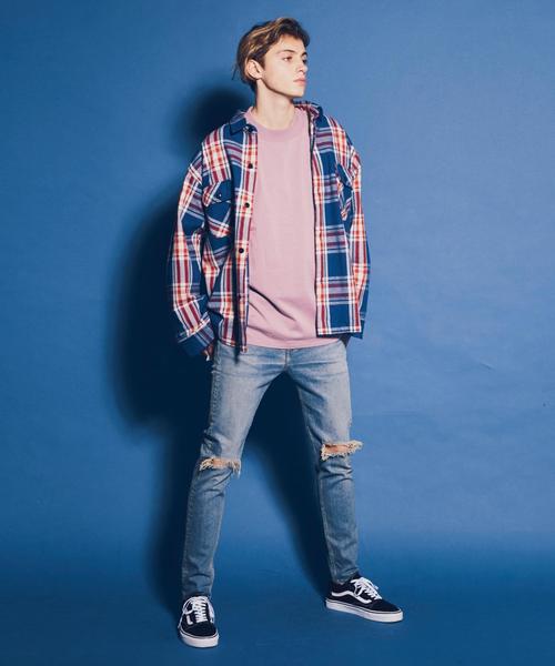 MONKEY TIME（モンキータイム）の「＜monkey time＞ DISTRESD S/SLV DENIM SKINNY PANTS/デニムパンツ ◆（デニムパンツ・メンズ・ターコイズブルー/コバルトブルー・SMALL/X-LARGE/LARGE/MEDIUM）」の8枚目の写真